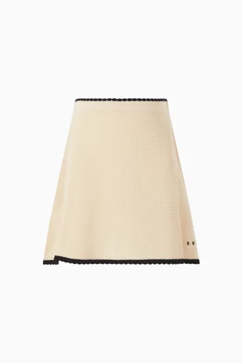 Logo Knit Skirt in Cotton