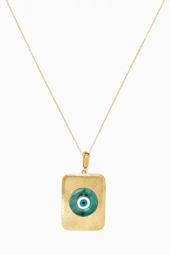 Evil Eye Enamel Pendant in 18kt Gold