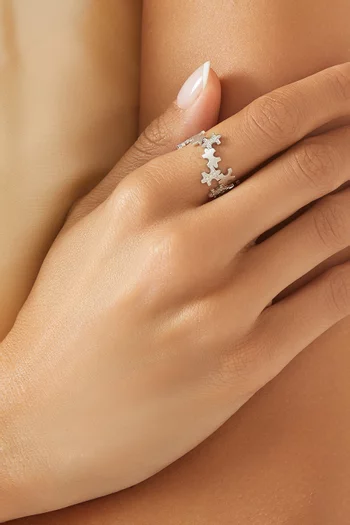Geometric Diamond Ring in 18kt White Gold