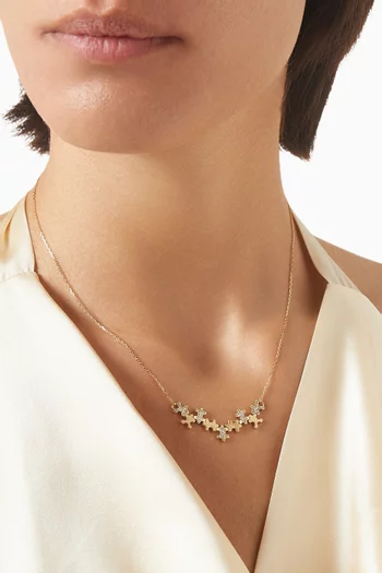 Brushed Highgloss Diamond Necklace in 18kt Gold