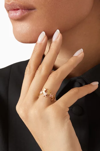 Geometric Enamel Ring in 18kt Gold