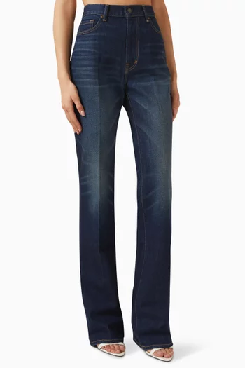 Flare Pants in Japanese Stonewashed Comfort Denim