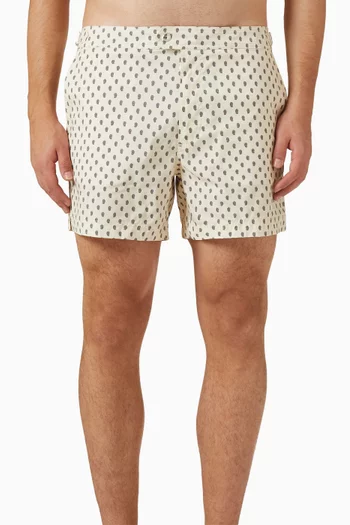 Paisley Print Swim Shorts in Nylon