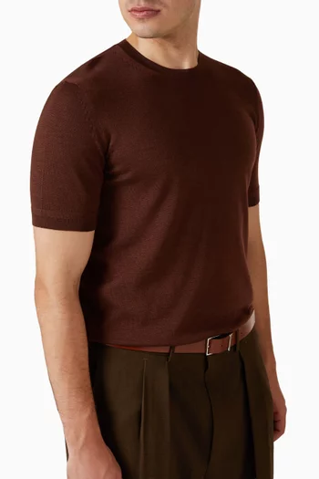T Loop Belt in Vacchetta Leather