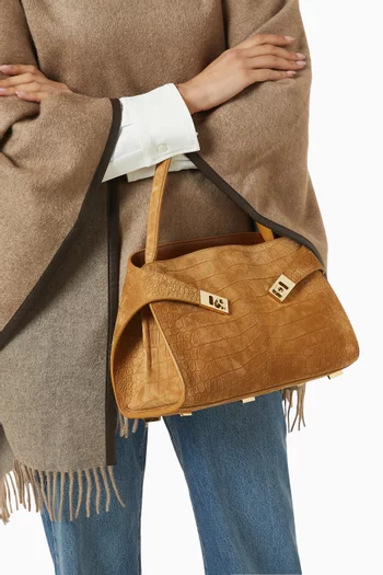 Medium Hug Shoulder Bag in Suede