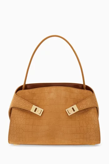 Medium Hug Shoulder Bag in Suede