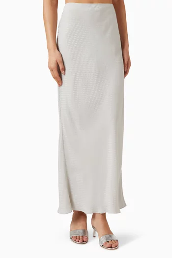Polka-dot Jacquard Skirt in Silk