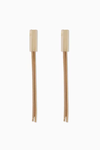 Axis Drop Earrings in Brass