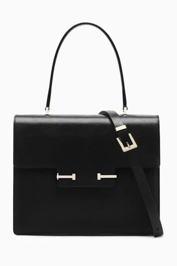 Small Aube Top-handle Bag in Grained Leather