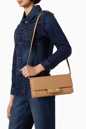 Aube East West Shoulder Bag in Leather