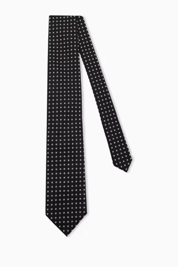 Micro Pattern Tie in Silk