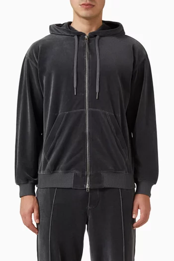 Zip Hoodie in Velour