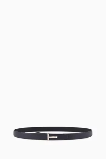 Reversible T Belt in Leather