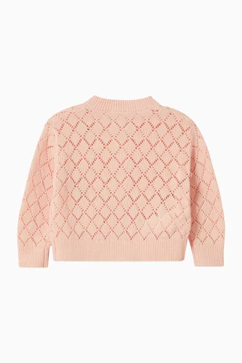 Openwork Cardigan in Cotton