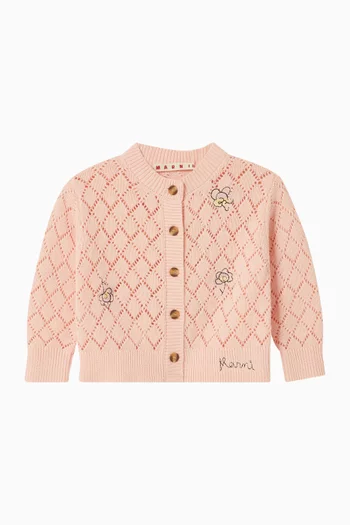 Openwork Cardigan in Cotton