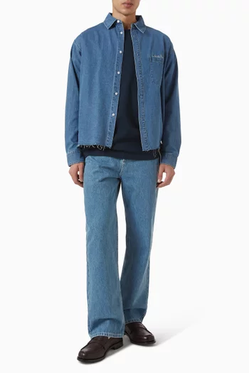 Script Shirt in Denim