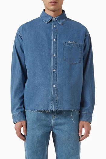 Script Shirt in Denim