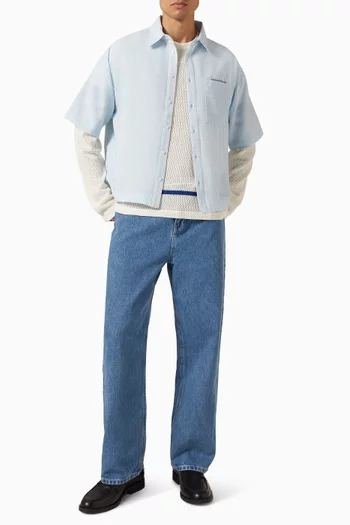 Seersucker Shirt in Linen-blend