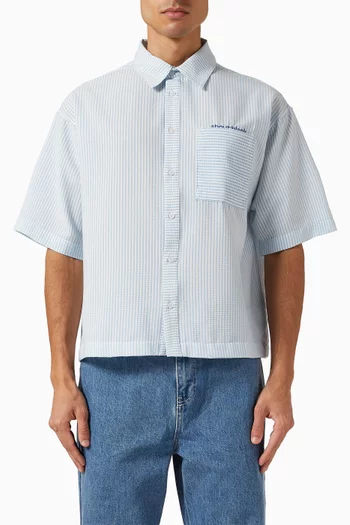 Seersucker Shirt in Linen-blend