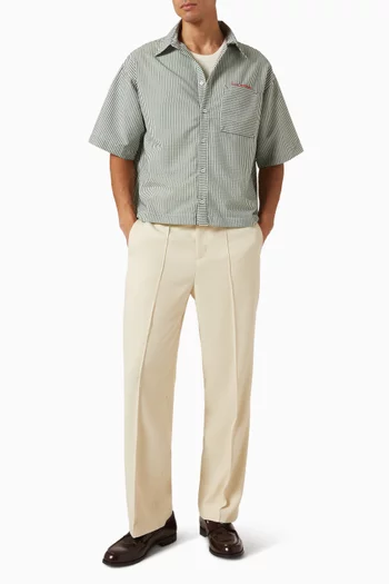 Seersucker Shirt in Linen-blend