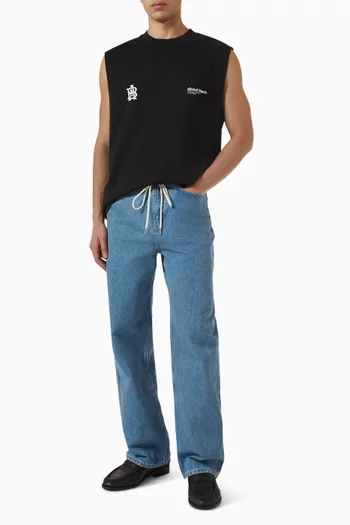 Dual Logo Muscle T-shirt in Cotton-jersey