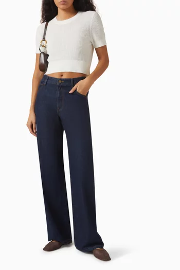 Cropped Top in Linen-knit