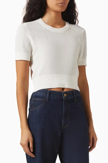 Cropped Top in Linen-knit