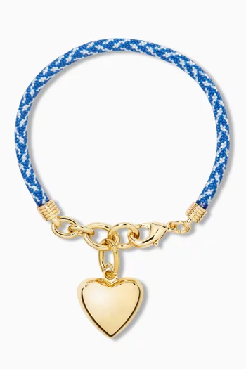 Medium Cord & Chain Heart Charm Bracelet