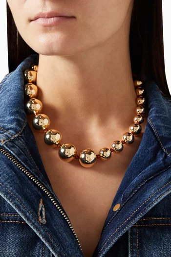 Large Beaded Bar Necklace