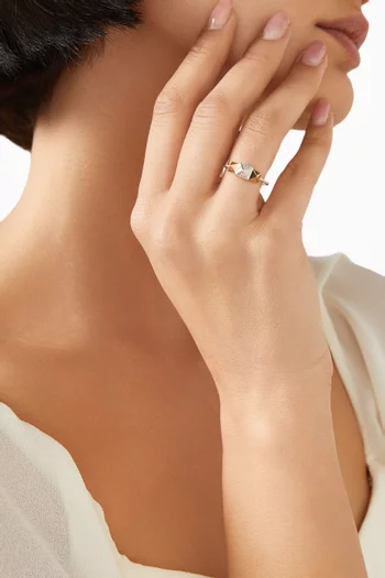 Three Pyramids Diamond Ring in 18kt Yellow Gold