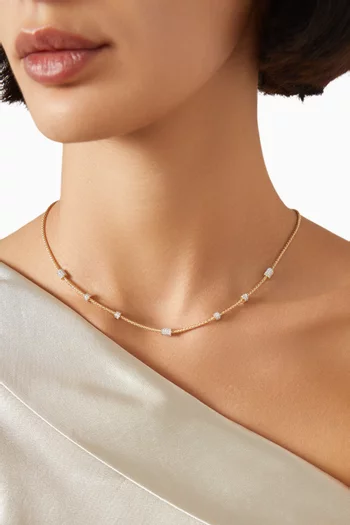 Units Diamond Popcorn Chain Necklace in 18kt Yellow Gold