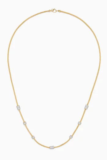Units Diamond Popcorn Chain Necklace in 18kt Yellow Gold
