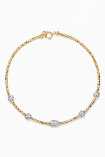 Units Diamond Popcorn Chain Bracelet in 18kt Yellow Gold