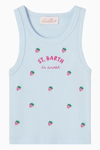 Logo Rib Tank in Cotton