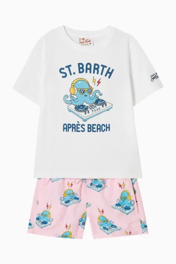 Jean Printed Swim Shorts