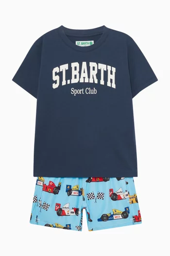 Jean Printed Swim Shorts