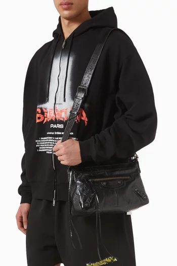 Small Le City Moto Shoulder Bag in Arena Lambskin