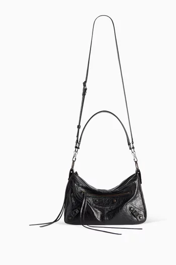 Small Le City Moto Shoulder Bag in Arena Lambskin