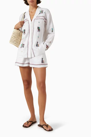 Eleni Embroidered Shirt in Linen