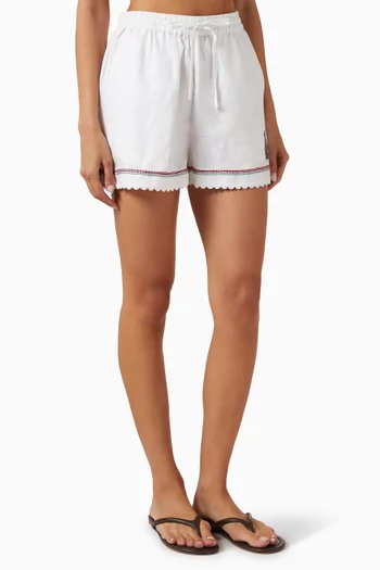 Rika Embroidered Shorts in Linen