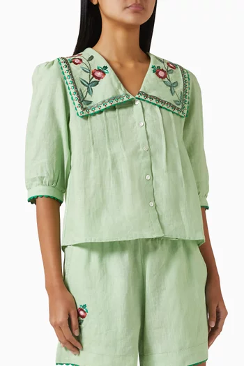 Helia Blouse in Linen