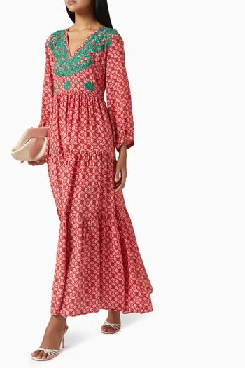 Frangipani Dress in Silk Crepe de Chine
