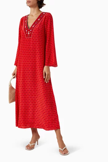Vera Kaftan in Silk Crepe de Chine