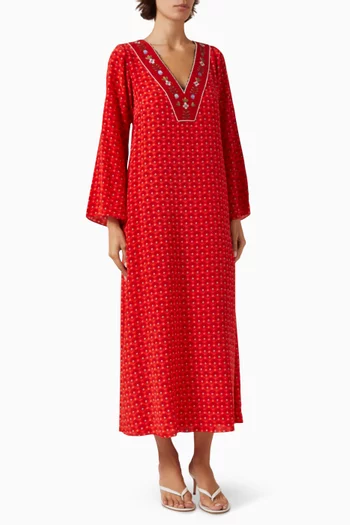 Vera Kaftan in Silk Crepe de Chine
