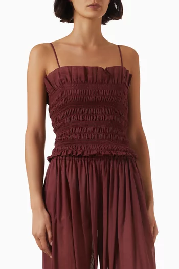 Suri Smocked Top in Cotton-muslin