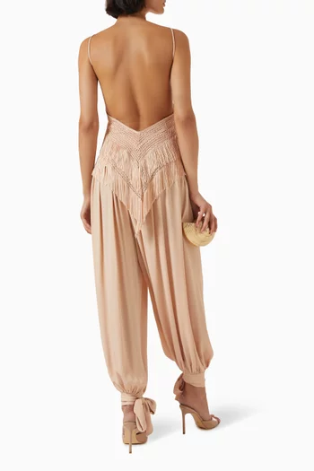 Reina Fringed Top in Crepe de Chine