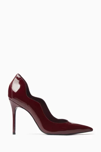 Scalloped 100 Pumps in Patent Leather