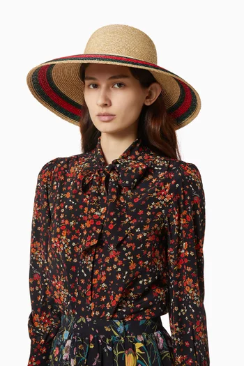 Woven Web Hat in Straw