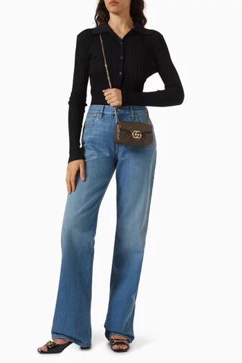 Mini GG Marmont Shoulder Bag in Leather