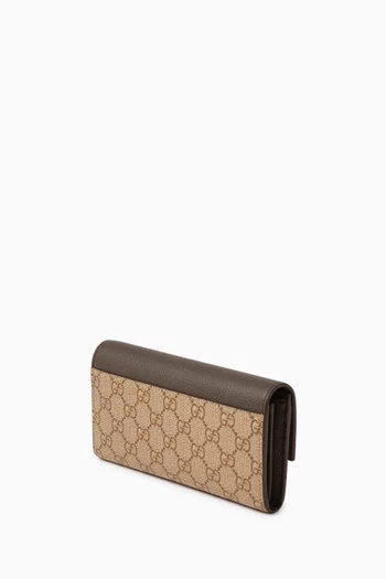 Bi-colour GG Marmont Wallet in Canvas & Leather